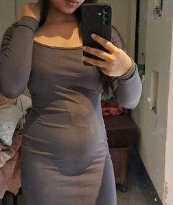 Bodycon  Long Sleeve Midi Dress