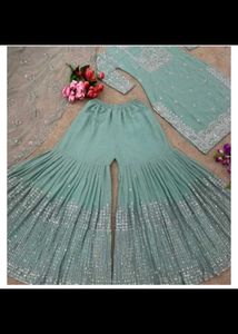 Elegant Sequined Kurta Set with Sharara
