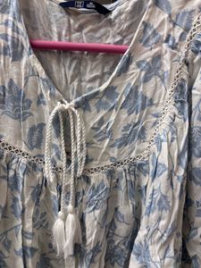 Boho Floral Print Tunic Top 🦋💙