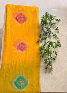 Vibrant Yellow Embroidered Saree