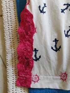 Cute Anchor Print Nightdress