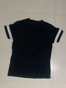 Black T-Shirt with White Stripes