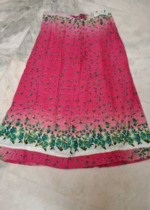 Floral Print Pink Ethnic Skirt