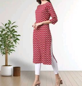 Stylish Red &amp; White Kurta
