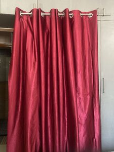 Wine Colour Curtain ( Set Of 2)