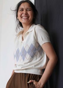 Classic Argyle Knit Top