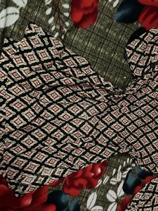 Patterned Black Mini Dress