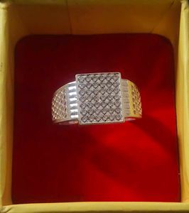 Stylish Men's Square Ring pure silver# fixed