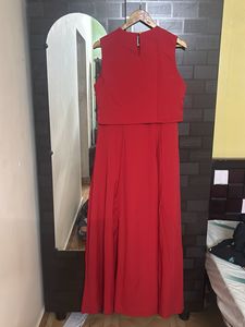 Elegant Red Ruffle Dress