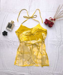 Chatpati summer backless halter top 💛