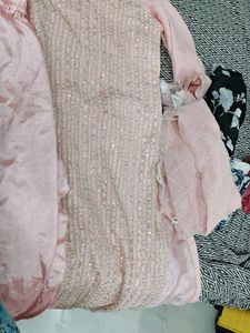 Elegant Pink Sequined Kurta Set