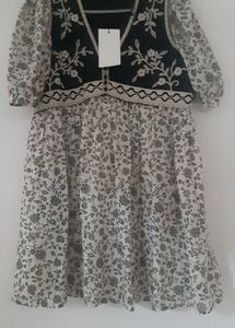 Zara Boho embroidered mini dress
