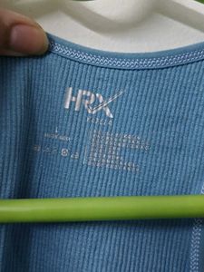 HRX Blue Ribbed Sports Bra