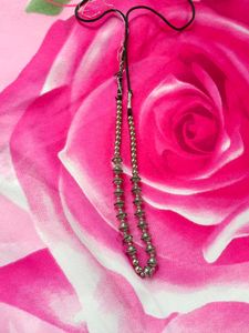 Oxidized Silver Beaded Necklace