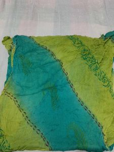 Green and Teal Tie-Dye Kurti Dupatta