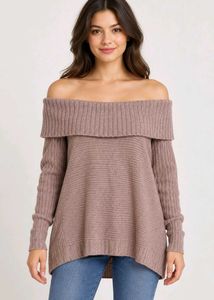 Off-the-Shoulder Knit Sweater