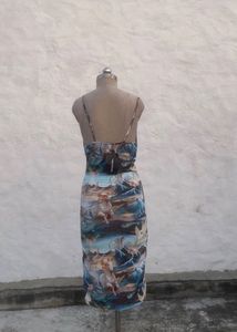 Artistic Ruched Midi Dress