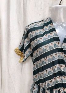 Boho Geometric Print Midi Dress