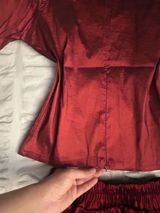 Burgundy Two-Piece Outfit