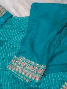 anarkali organza tissue suit