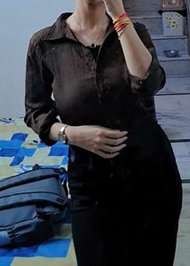 Oversized Brown Collared Shirt
