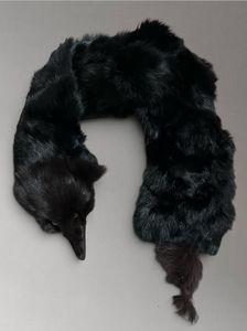 Vintage Black Fox Fur Scarf
