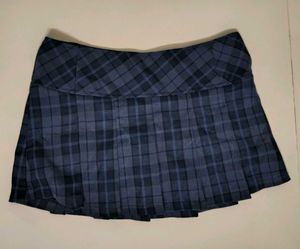 Plaid Pleated Mini Skirt