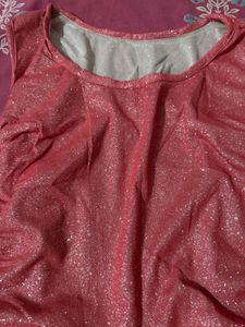 Sparkly Pink Ruched Mini Dress