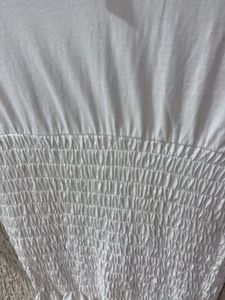 White Smocked Cropped Top