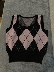 Argyle Knit Sweater Vest