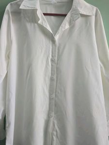 Korean Classic White Button-Up Shirt