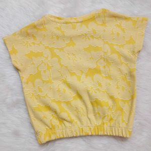 Yellow Floral Crop Top &amp; Skirt Set
