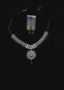 Sparkling Rhinestone Necklace and Earring Set
