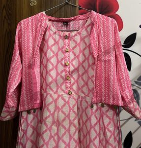 Pink Printed Kurta Set