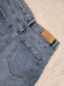 stradivarius High Waisted Denim Shorts waist 30