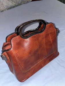 Vintage Brown Leather Handbag