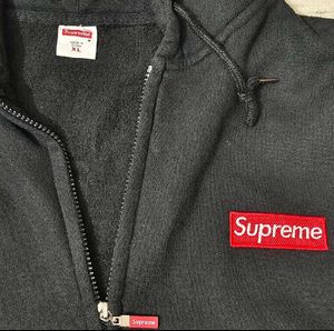 Supreme Black Zip-Up Hoodie