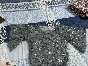 Sparkly Sequin &amp; Fur Top