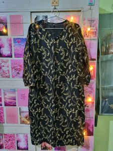 NEW BLACK GOLDEN KURTA SET