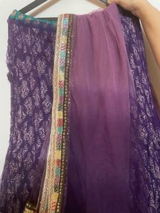Beautiful Purple fishcut lehnga and duppta