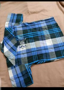 Blue Plaid Short Sleeve Shirt