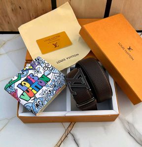 LV HEAVY COMBO BELT+ WALLET FOR MENS WD B0X
