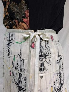 Chandelier Print Pleated Wrap Skirt