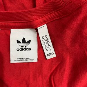 Unisex Red Adidas T-Shirt
