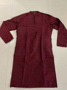 Men’s Printed Maroon Kurta