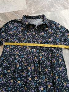 Floral Print Button-Up Mini Dress