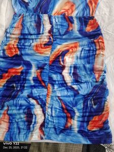 Stylish Blue One-Shoulder Dress