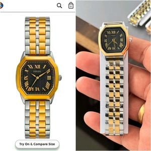 Fossil Two-Tone Green Dial Watch