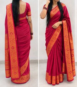 Elegant Red &amp; Gold Saree