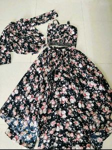 Floral Print Lehenga Choli Set